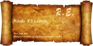 Raab Elizeus névjegykártya